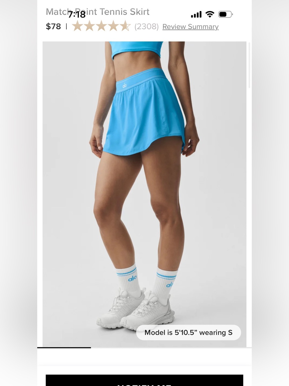 Alo yoga match point tennis skirt
